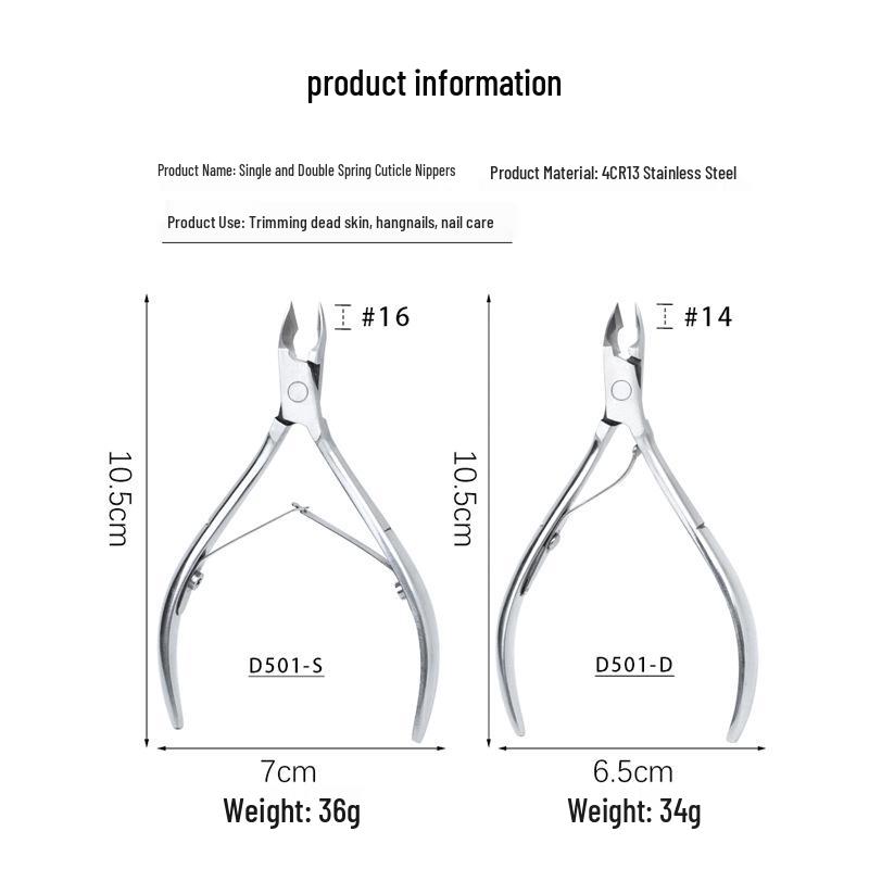 Stainless Steel D501 Professional Cuticle Nipper and Scissors for Manicure and Pedicure