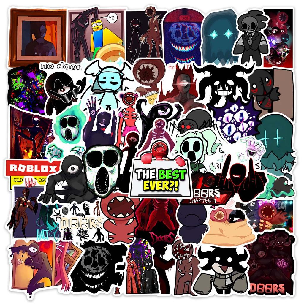 Roblox Doors 50pcs Figure Suitcase Cup Laptop Refrigerator Waterproof Sticker