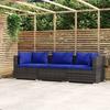 VidaXL Sofa with Seat Cushions Patio Sofa Garden Sofa Terrace Sofa Outdoor Backyard Furniture Grey Resin 317566
