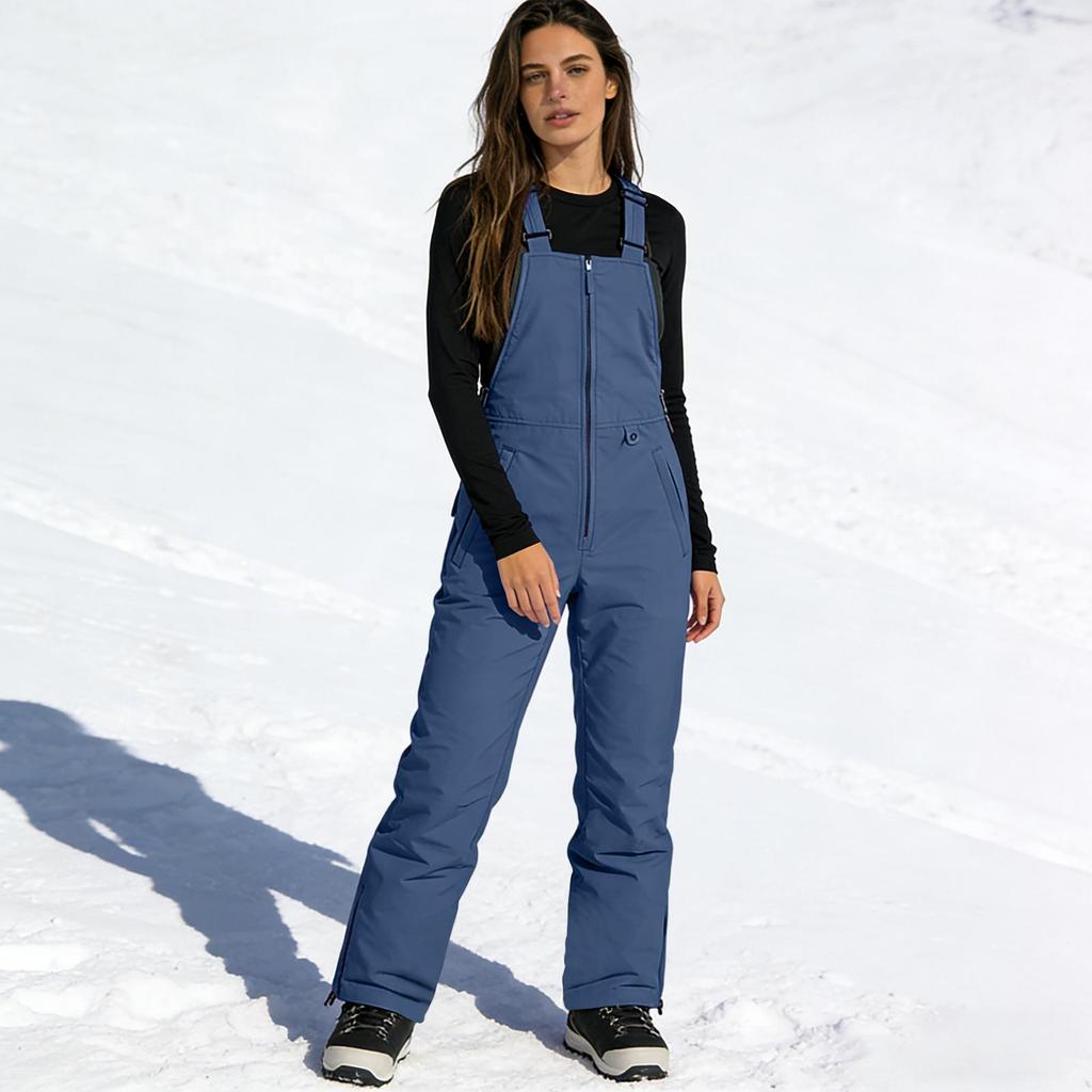 Kayak Pantolonu Kadın Yalıtımlı Kayak Salopeti Snowboard Pantolonu Ayarlanabilir Omuz Askılı Kar Tulumu