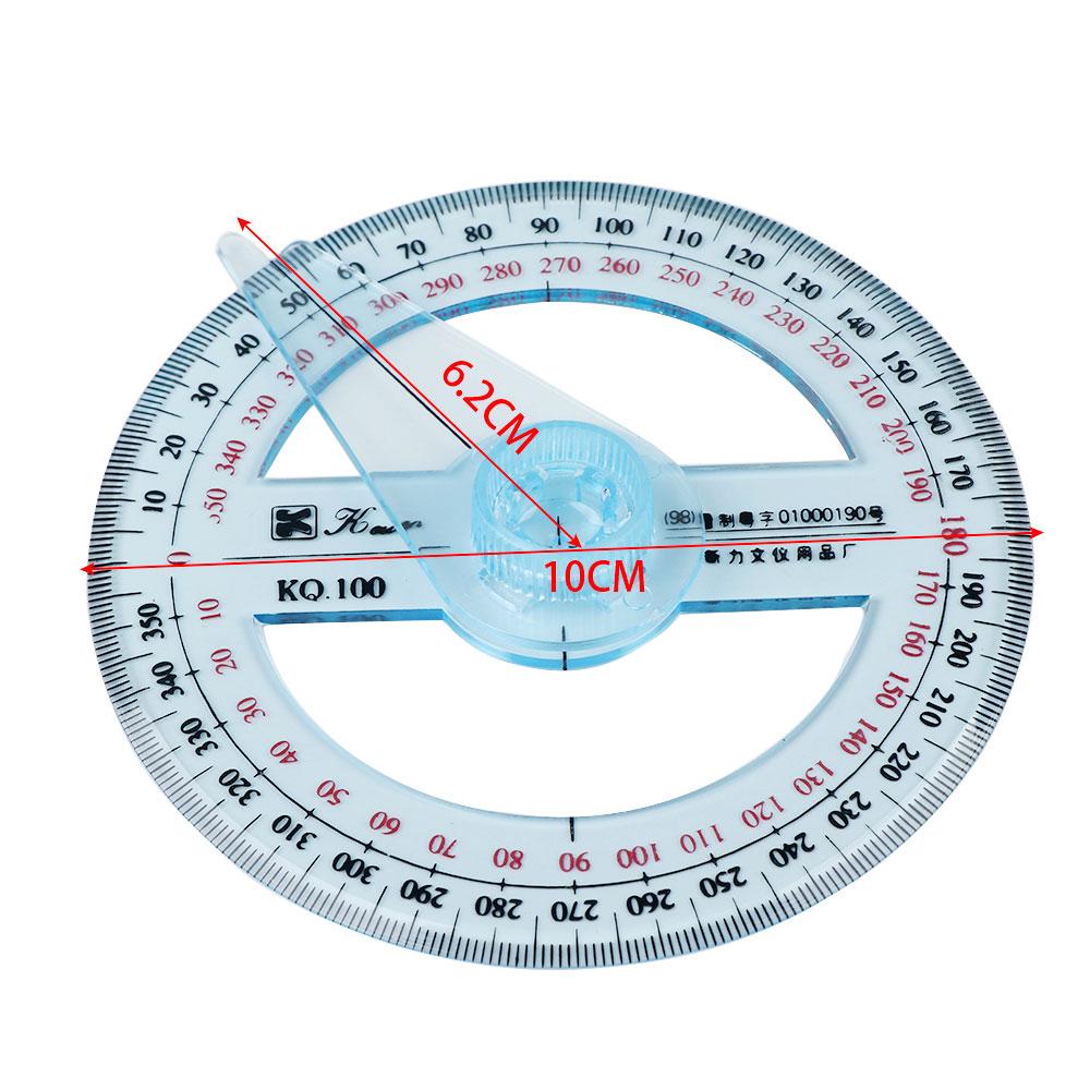 Portable Round School 360 Degree Office Ruler Pointer Measuring Tool Protractor