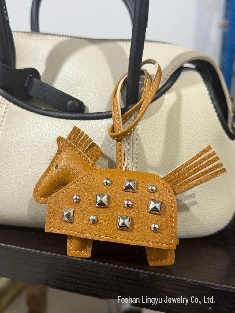 Personalized Leather Pony Bag Charm - Versatile, Cute Hanging Ornament