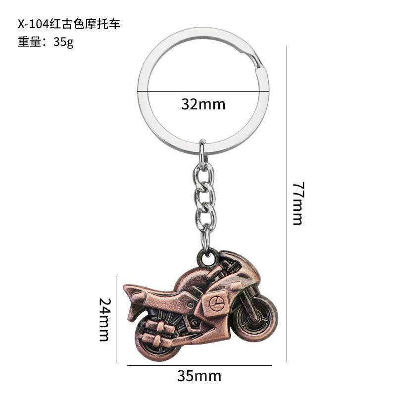 Creative Moto 3D Simulation Keyring Pendant Motorcycle Hobby Metal Stainless Steel Keychain Backpack Pendant Key Ring Chain Gift