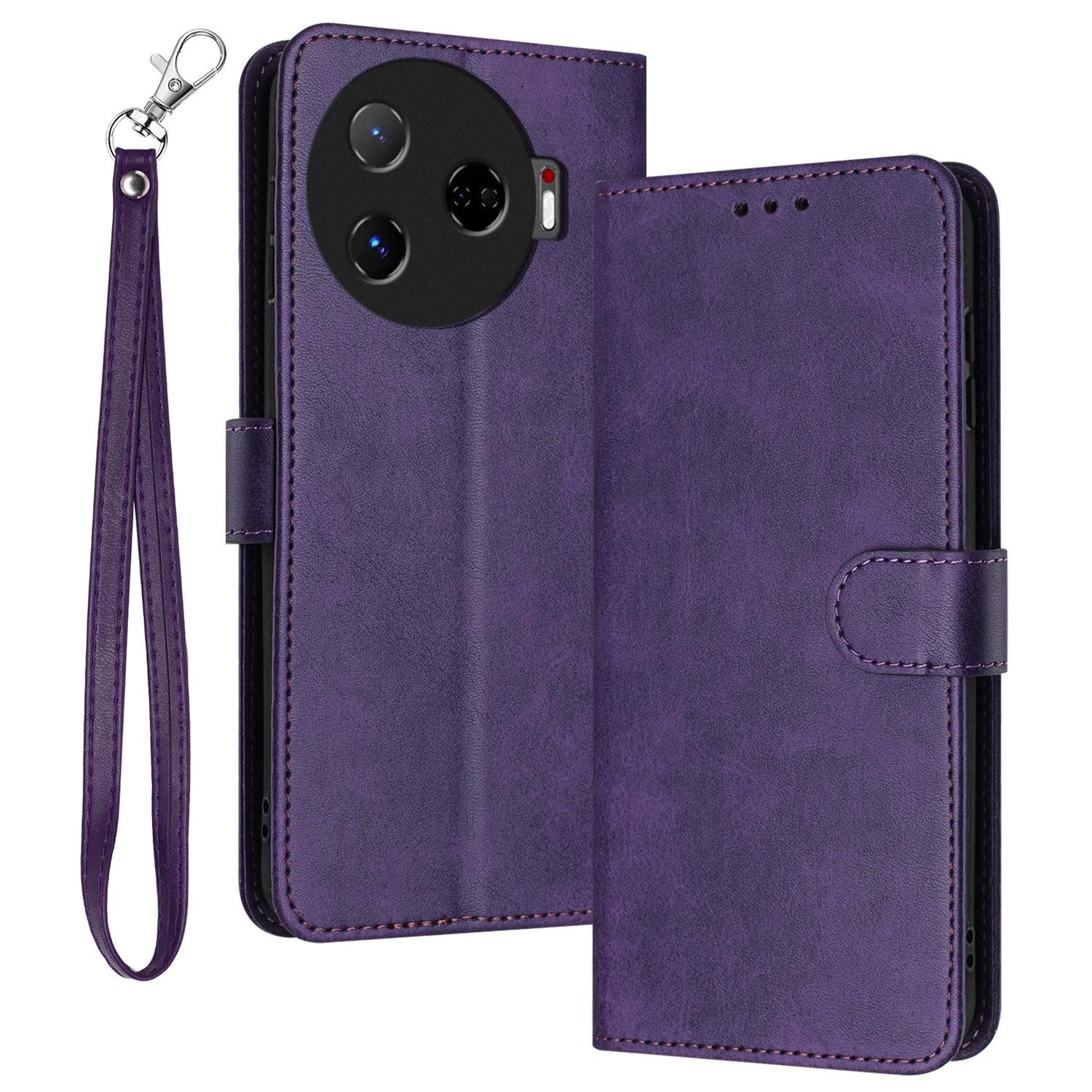

For TECNO Camon 30 Pro 5G Case Business Leather Stand Wallet Shockproof Phone Cover Purple