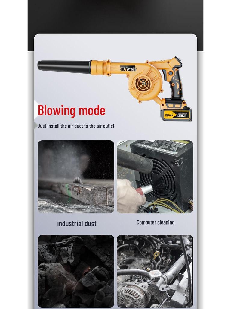 High-Power Rechargeable Lithium-Ion Blower and Vacuum Cleaner with Free Shipping