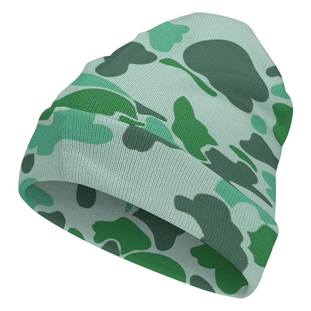 Factory Hot Custom logo pink Camo Print Cuffed Beanie Men Women Cloud Camo Cap Outdoor Camouflage Knitted Hat for Daily Wear