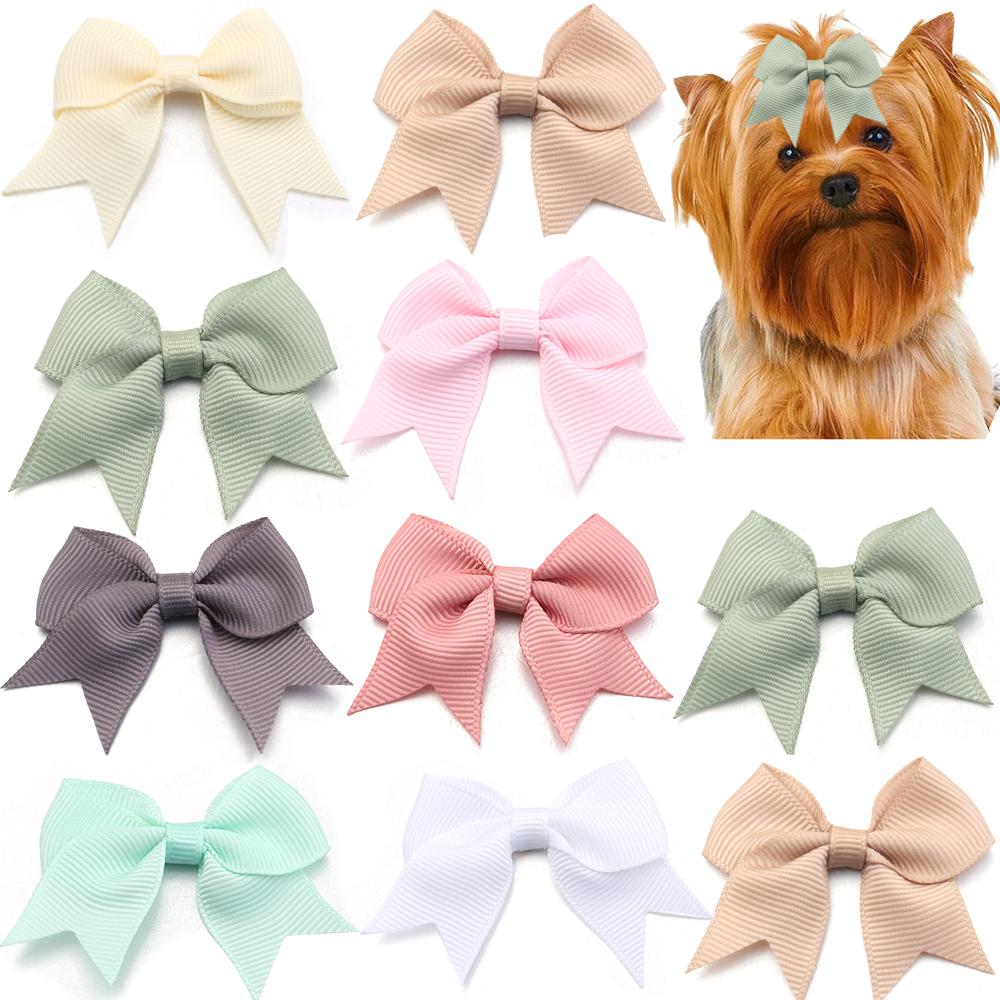 20pcs/lot Polyester Satin Ribbon Bows Handmade Bowknot Tie For Crafts Haircilp Clothing Wedding Party Decor DIY Gift Packing