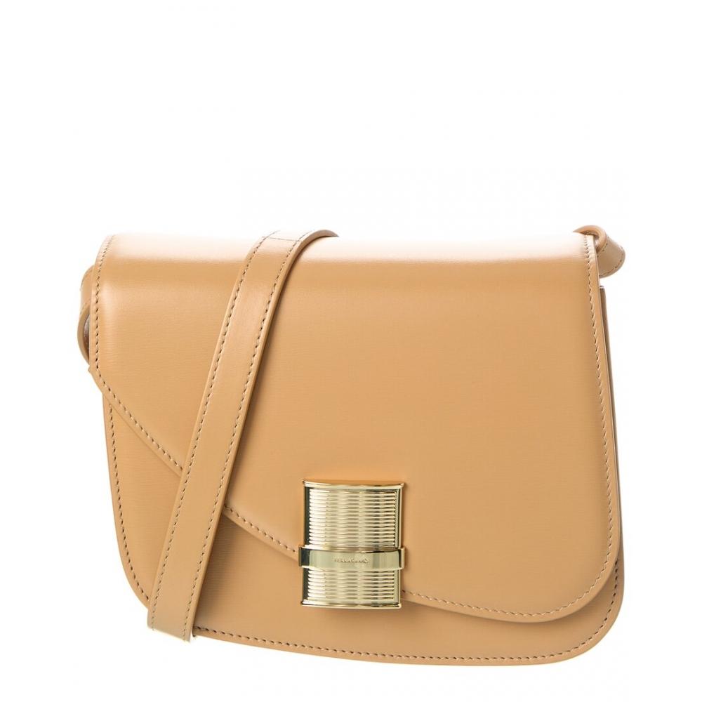 

Salvatore Ferragamo Ferragamo Fiamma Small Leather Crossbody Brown Medium