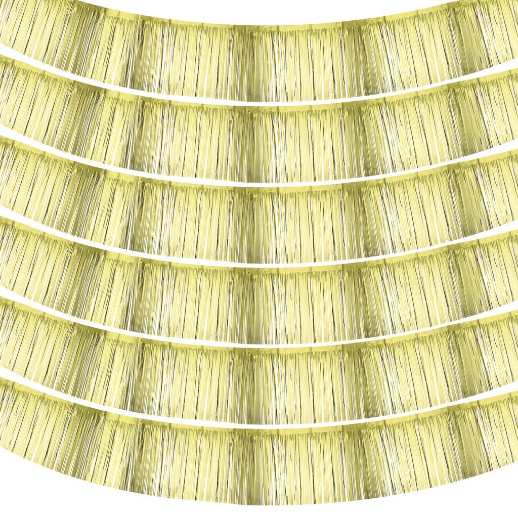 3/4/6pcs Foil Fringe Garland 10 Feet Metallic Tinsel Streamers Fringe Banner Wall Hanging Curtain Backdrop for Decoration