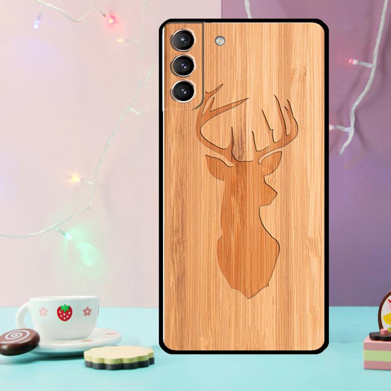 Wolf Bike Butterfly Wood Phone Case For Samsung Galaxy S24 Ultra S20 S21 S22 S23 S25 Ultra S9 S10 Plus S24 FE Cover