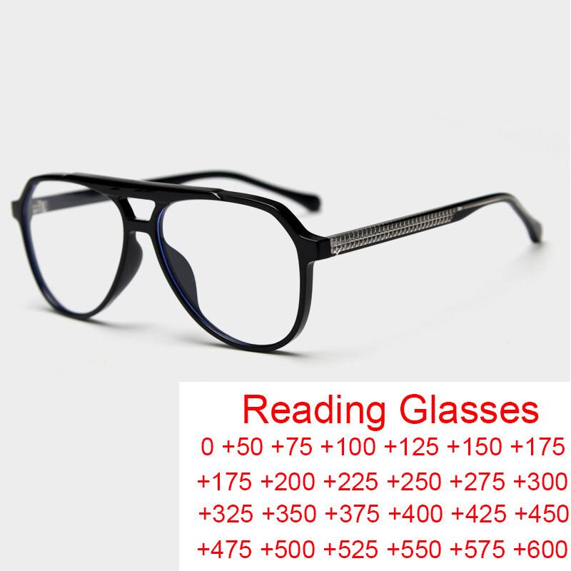 Fashion Pilot Reading Glasses with Blue Light Filter High Quality Presbyopia Eyeglasses TR90 Mens Optical