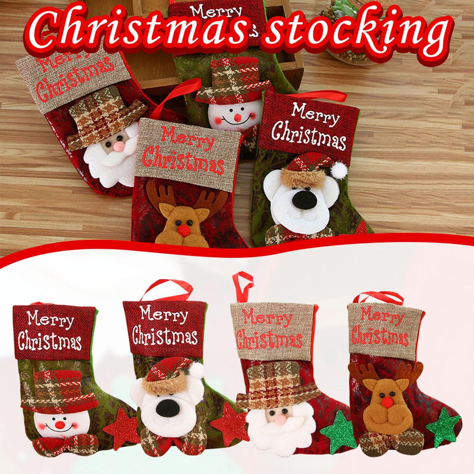 

4PSC Christmas gifts Candy Beads Christmas Santa Claus Snowman Socks Decorations