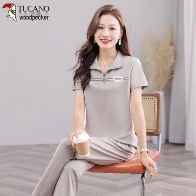 Woodpecker Women's Summer Tencel Casual Slimming Two-Piece Set