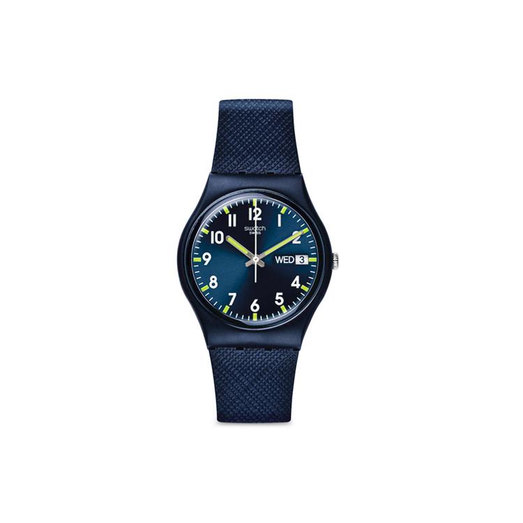 SWATCH Unisex 34mm Blue Watch GN718 Blue Dial
