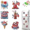 6pcs 2D/flat Acrylic DIY Independence Day Design Diamond Art Fridge Magnet Kit Refrigerator Mailbox Home Decoration DIY Crafts