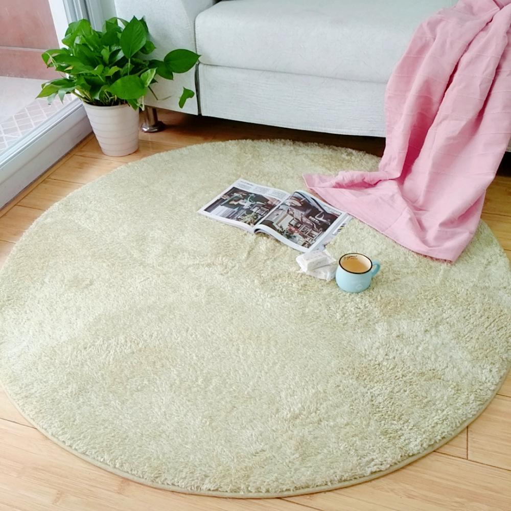 Round Carpet, Two Tone Short Plush Carpet, Living Room Coffee Table Carpet, Bedroom Bedside Mat, Hanging Basket Mat