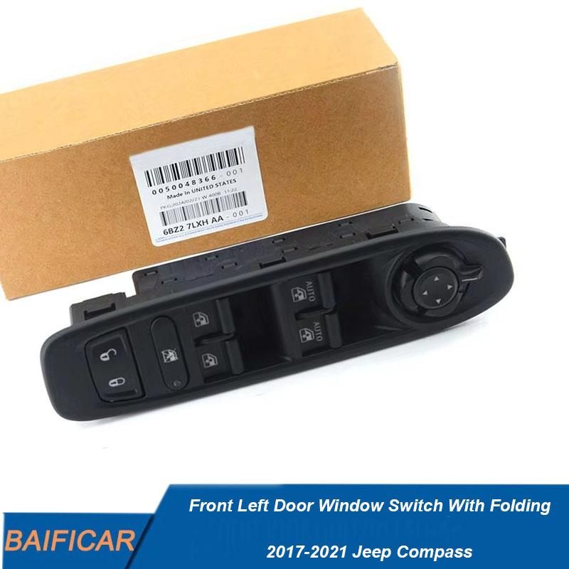 Baificar Brand New OEM 6BZ27LXHAA Front Left Door Window Switch With Folding For 2017- Jeep Compass