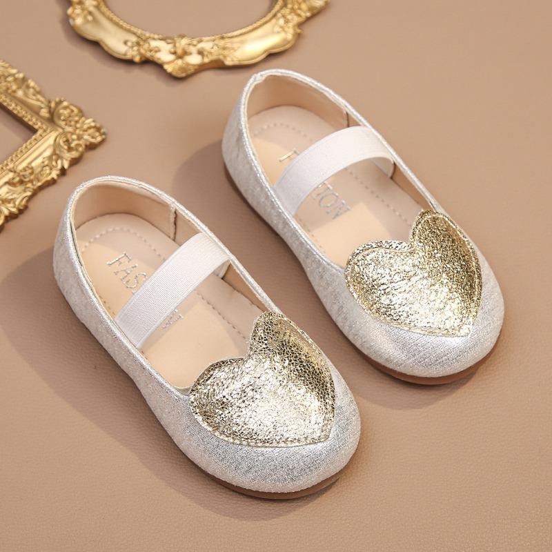 Girls' Closed-Toe Flats Heart-Shaped Design Casual Shoes for Toddlers Elegant Fashionable Shoes for Girl Casual Kids Shoes