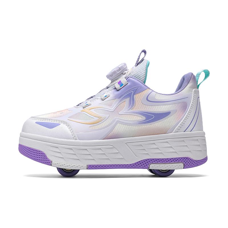 

Girls s Rotating Button Four Wheel Skate Roller Shoes Roller Skating Removable Girl Skate Shoes 40 фіолетовий