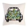 Home Decoration Cushion Spring Pillow Black and White Plaid Plant Garland Flower Pillow Case Combination