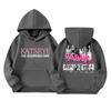 Girls' Fashion Long-Sleeve Hooded Sweatshirt with Print and Pockets