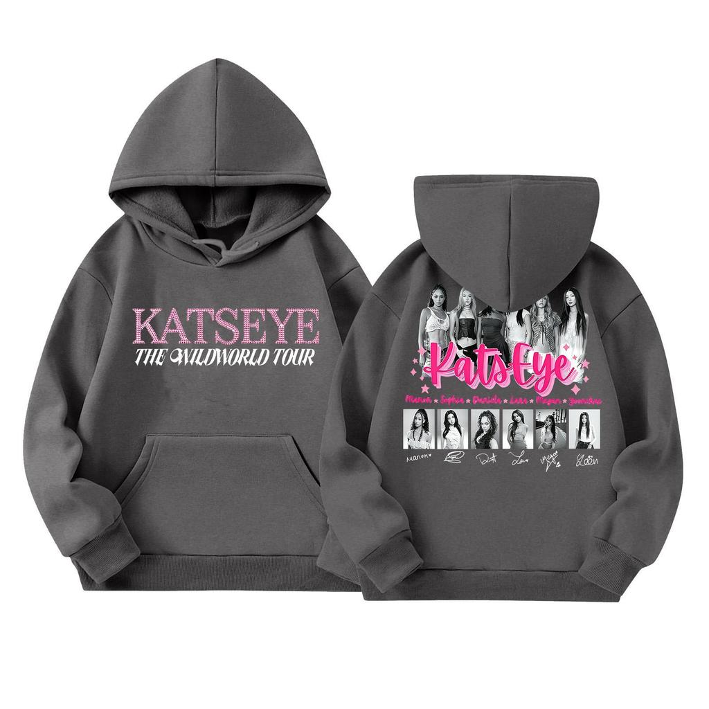 Girls' Fashion Long-Sleeve Hooded Sweatshirt with Print and Pockets