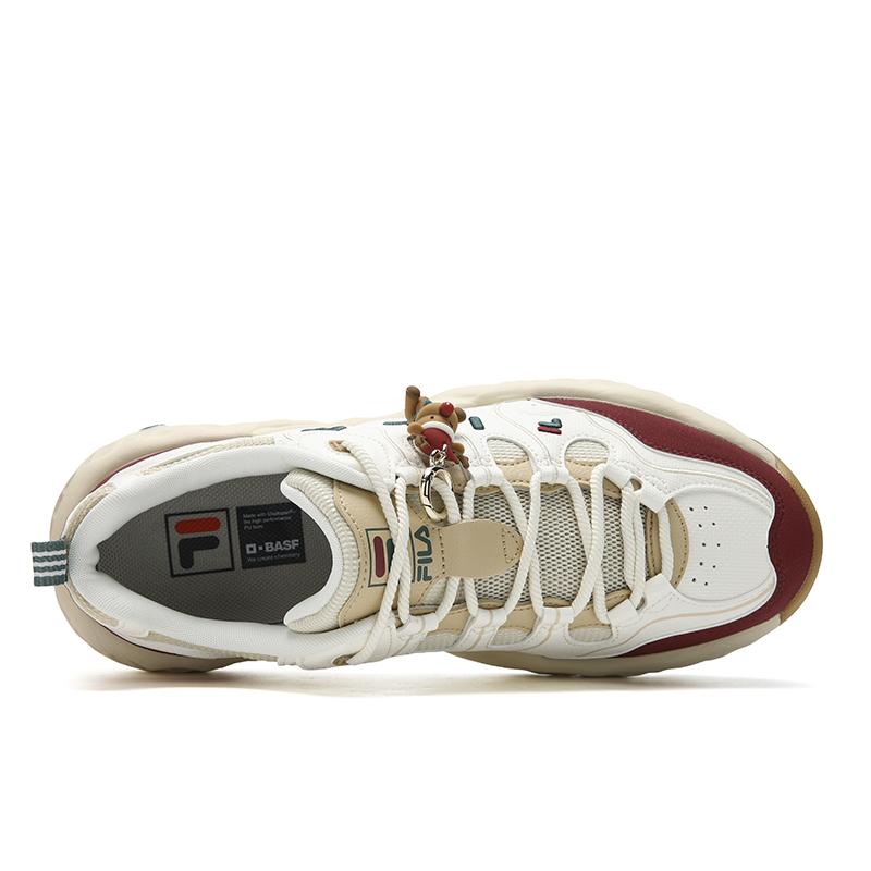 FILA MUFFIN Cushioning Slip Resistant Abrasion Resistant Lightweight Low top Casual Shoes Men's White Red F12M611132FGT