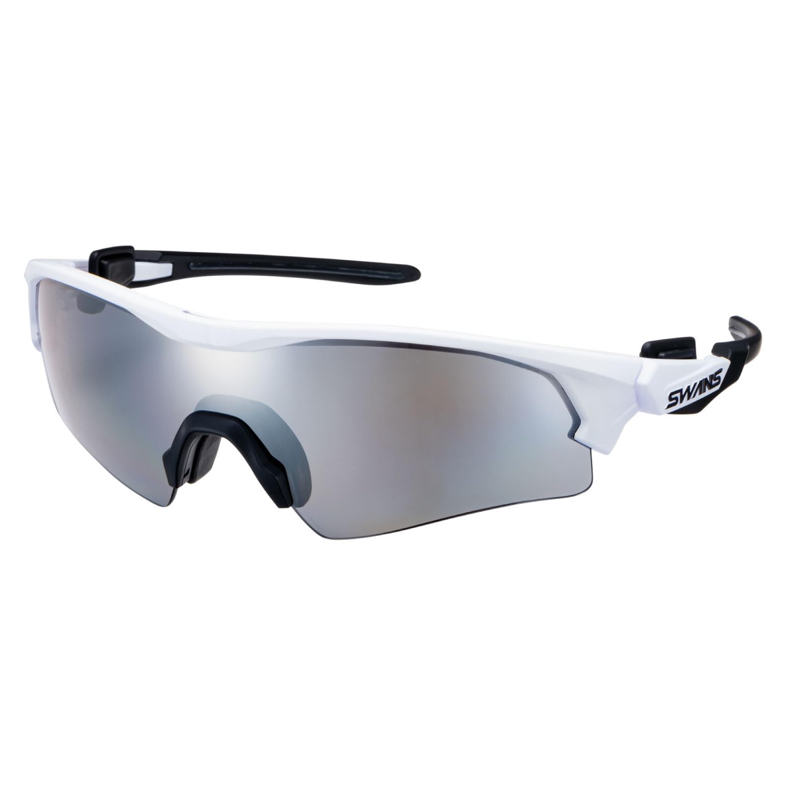 

SWANS FACEONE MAW Sports Made in Matte White with Silver Mirror and Polarized Smoke Ideal for and Running FO-3151 Sunglasses, Japan, Polarized,