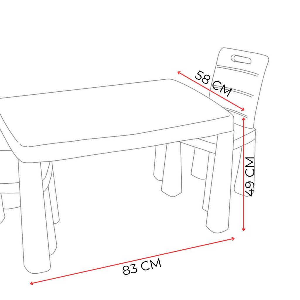 children's table + 2 chairs plastic - light green