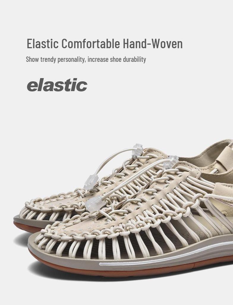 Men's Woven Casual Beach & Outdoor Sandals - Roman Style Water & Wading Shoes
