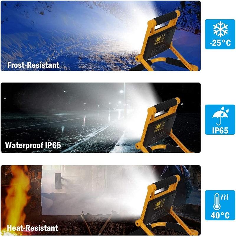 Powerful LED Work Light Portable COB Searchlight Floodlight USB Rechargeable Spotlight Waterproof Camping Lanterns Job Site Lamp