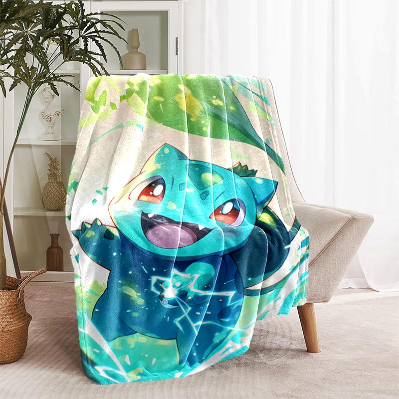 1pc Blanket Pokémon1 Print Design, Lightweight Blanket for Sofa, Bed- Soft &Warm, Gift for All Seasons Like Christmas, Halloween