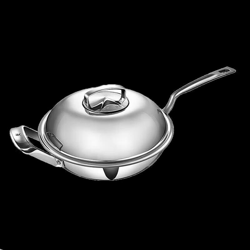 WMF 30cm 316 Stainless Steel Wok with Glass Lid