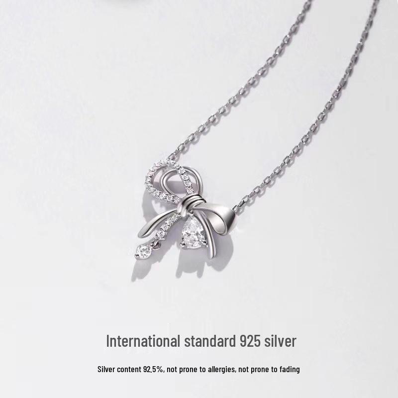 Fan Qi Cupronickel Little Red Book Bow Necklace: Versatile, Fashionable Pendant for Women’s Collarbone - Perfect Gift