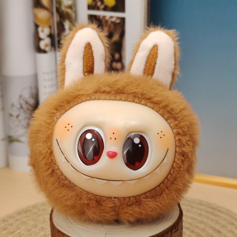 Cute Labubu Plush Doll Children's Schoolbag Cartoon Pendant Creative Couple Car Key Chain Gift
