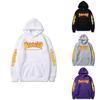 Felpa con cappuccio oversize stampa fiamme vestibilità larga casual per coppia