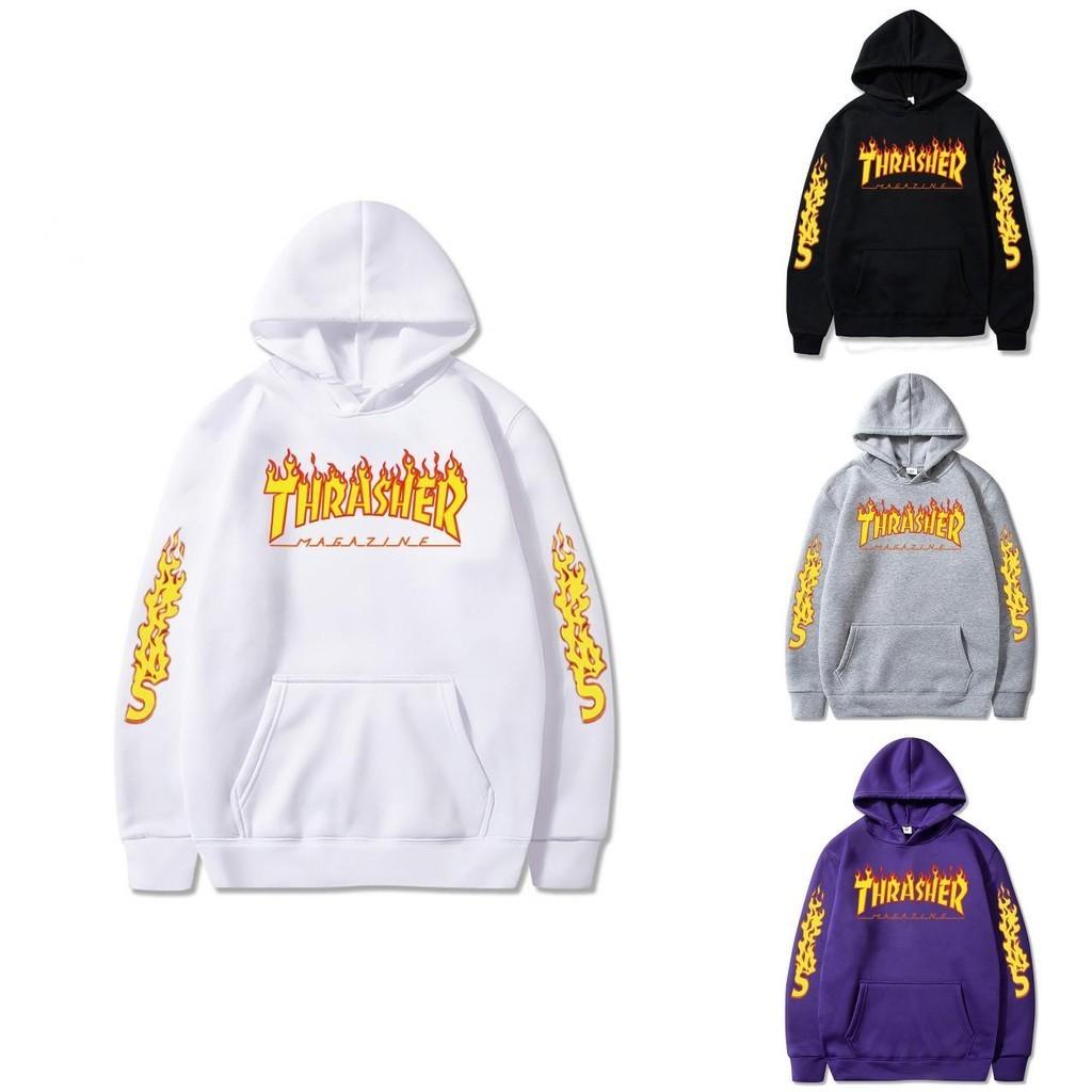 Felpa con cappuccio oversize stampa fiamme vestibilità larga casual per coppia