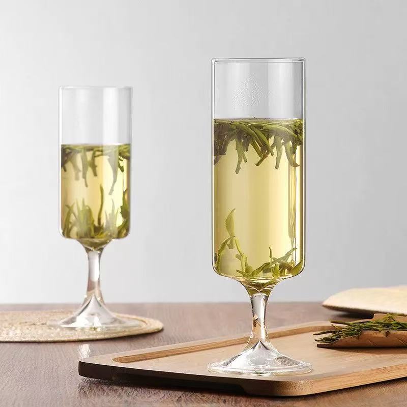 Green Tea Cup Special Teacup High Borosilicate Glass Water Cup Taiping Monkey Kui Tall Foot Tea Cup Tea Brewer Red Wine Cup
