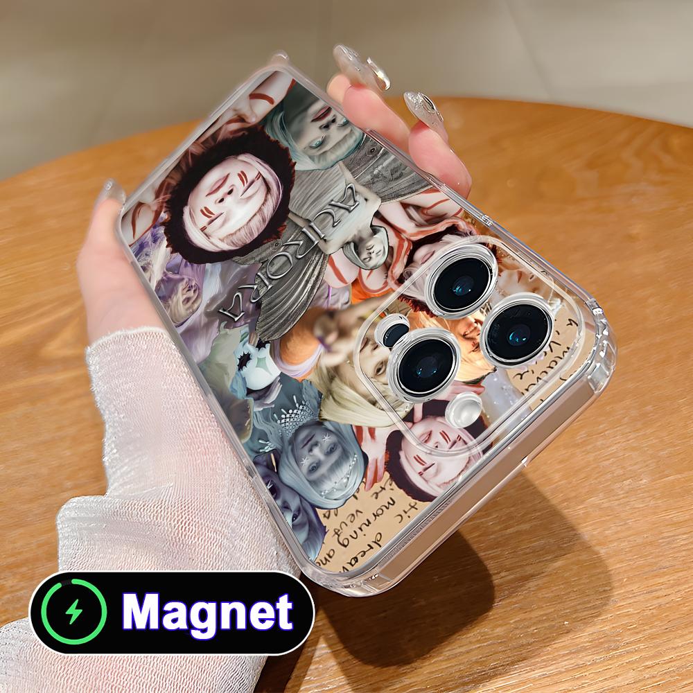 Aurora Aksnes Clear TPU Magsafe Mobile Phone Case for iPhone 17 16 15 14 13 12 11 Air Pro Max Plus Mini Colorful Cover