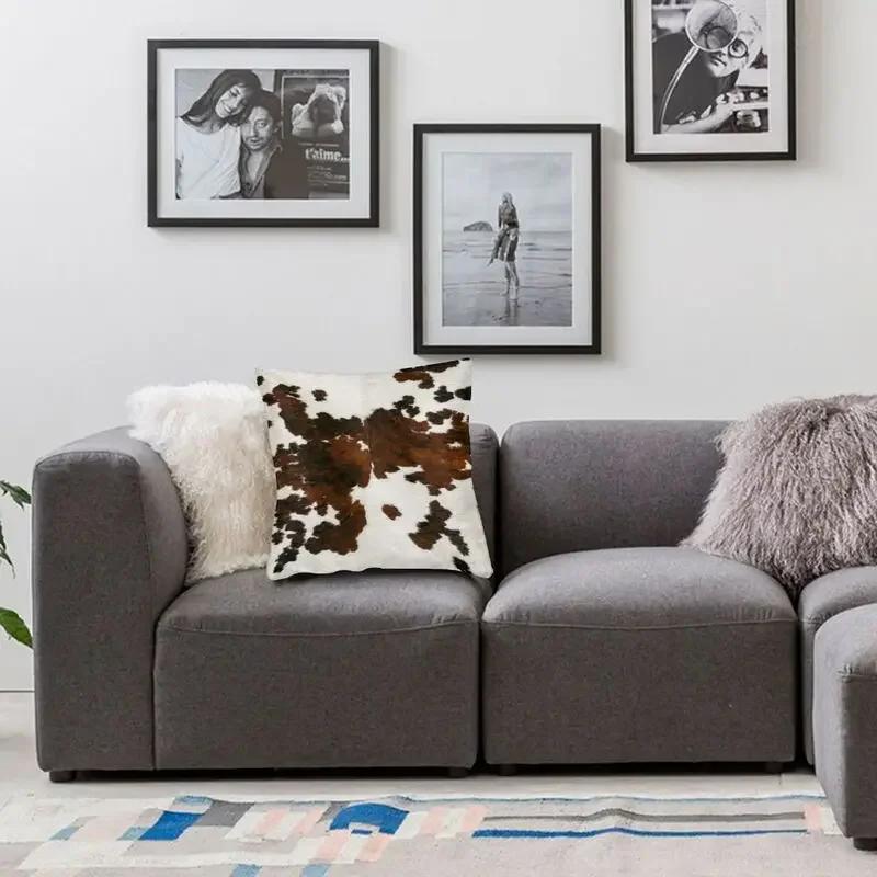 Faux Fur Modern Cowhide Texture Pillowcover Decoration Animal Hide Pattern Skin Leather Cushion Cover Throw Pillow Printing