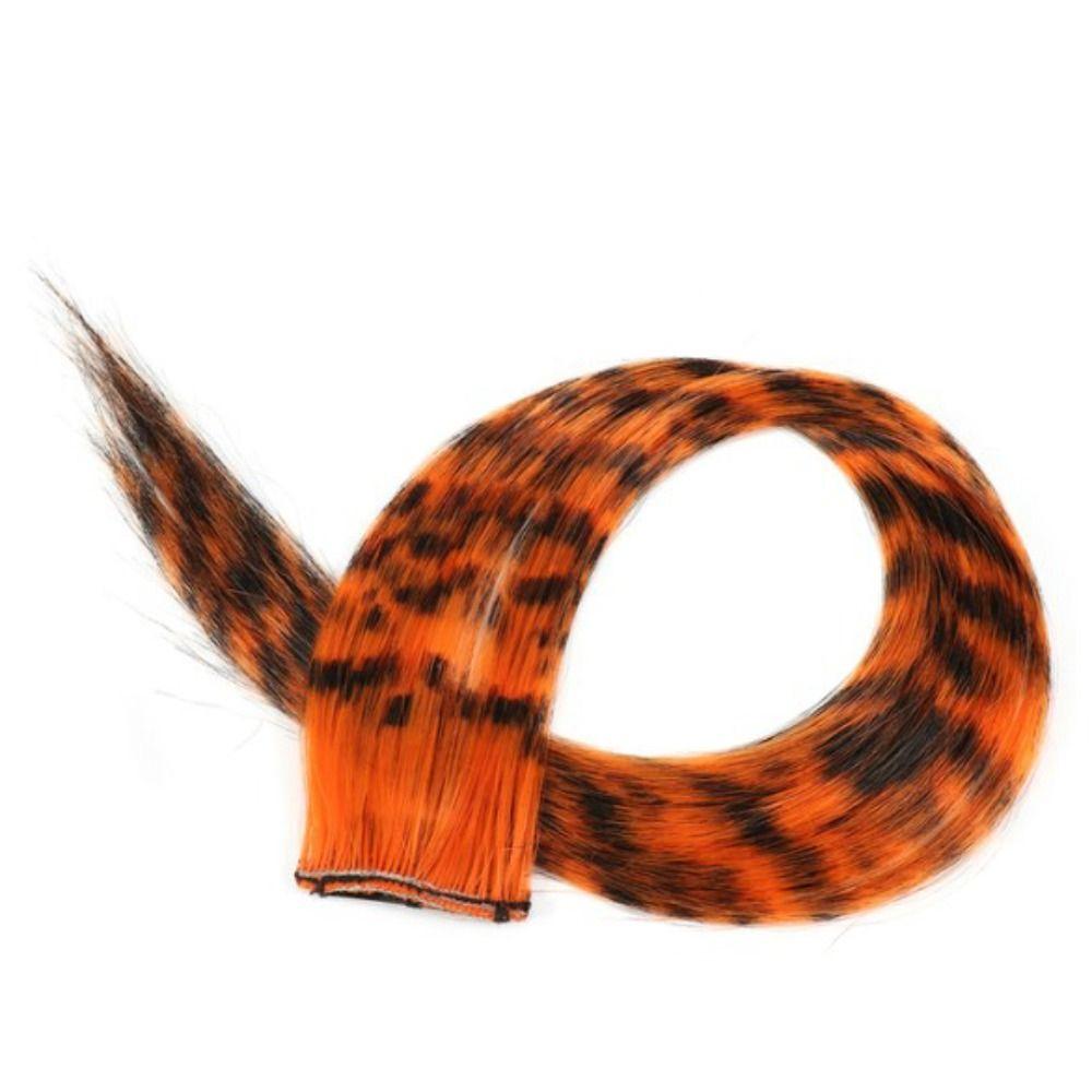 Colorful Girls Heat Resistant Fiber Feather Hair Extension Piece Leopard Print Wig Hair Accessories