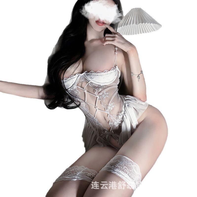 Sexy lingerie nightclub sexy no-take conjoined gather to flirt passion uniform hook transparent