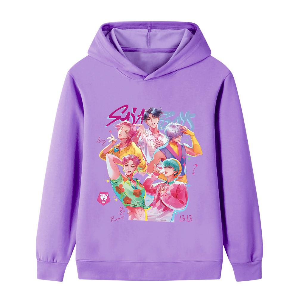 B1207 Kids Boys Girls Sajaboys Kpop Rumi Zoey Mira Print Long Sleeves Hoodie