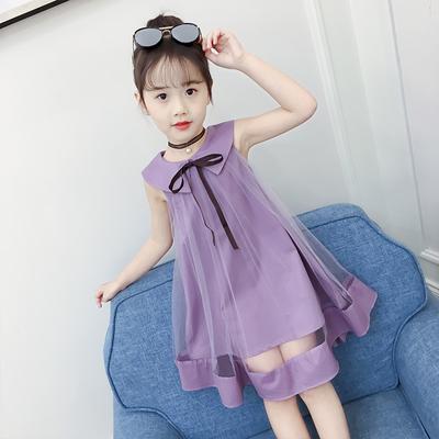 Ärmelloses Kleid für große Mädchen, Sommerkleid aus Netzstoff, Mädchenkostüm für Kinder, Kleidung für Prinzessinnen