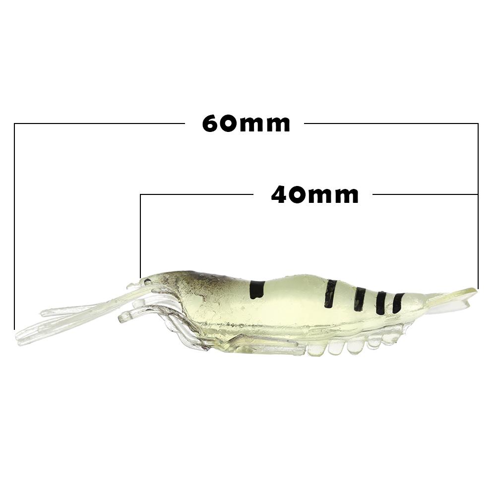 10Pcs New Soft Creative Hook Worm Silicone Shrimp Fake Bait Sea Fishing Prawn Lure