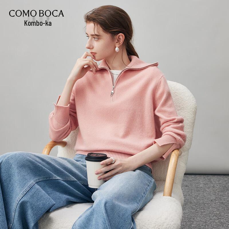 Comom Boca Women s Loose-Fit Cashmere Turn-Down Collar Sweater XL