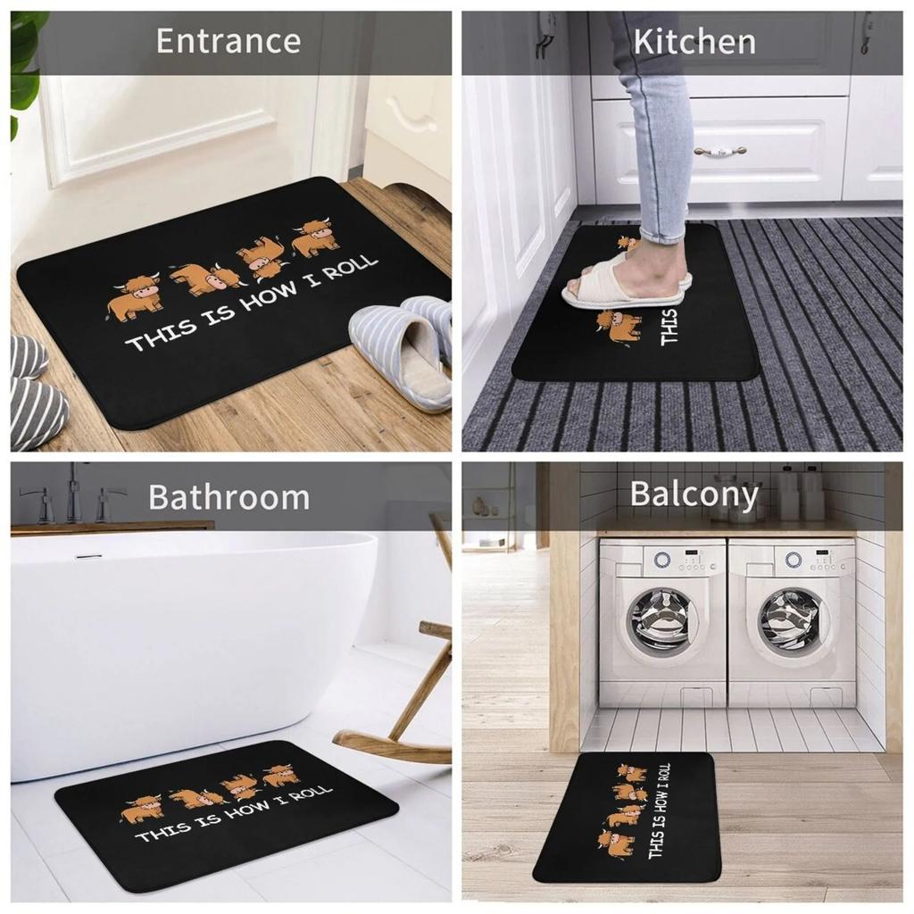 1PC Funny Characters Dinosaur Area Door Mats Kitchen Rugs Non-Slip Pop Bedroom Rugs Bath Mat Carpet for Home Sink Laundry Decor