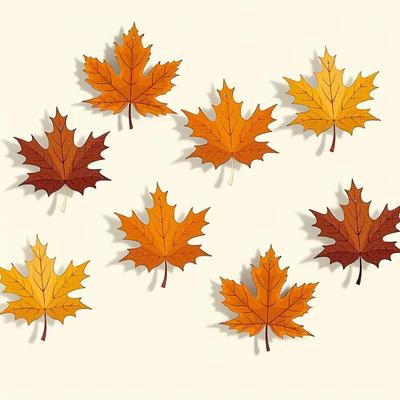 8pcs Autumn Thanksgiving Maple Leaf Hanging Decoration, Autumn Thanksgiving Pendant, Hanging Decoration