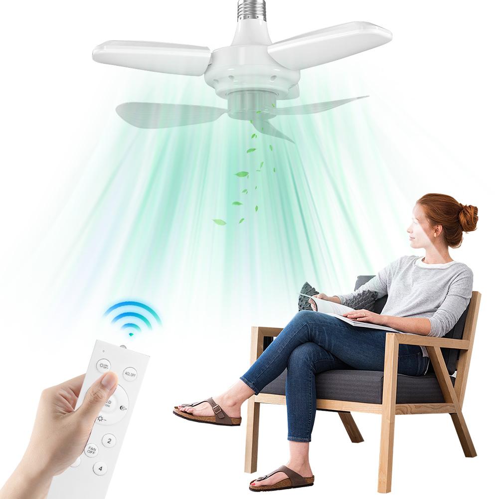 Modern Ceiling Fan with LED Light Remote Control Dimmable LED Fan Light for Bedroom Living Room Kitchen