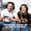 3.5mm Gaming Headset with  Directional Microphone, Over Ear Game Headset with RGB Lighting, Volume Control for Smartphone, Laptop, Desktop PC, Gami